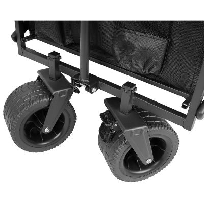 24. Deluxe Faltbarer Reise- und Strandbuggy 90x57x73-96cm mit Griff, Schwarz