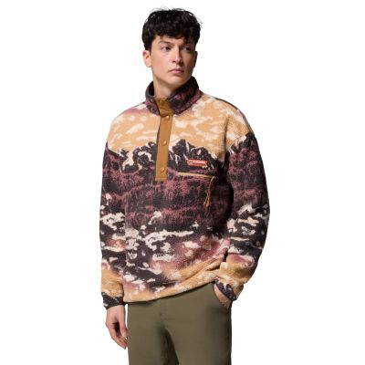 2. Columbia Helvetia II Fleece mit halbem Druckknopf, bedruckt, 2098461225, Braun, L