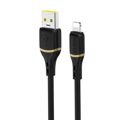 Dudao L25L 30W USB-A - Lightning Kabel mit weichem Silikongeflecht , 1 m, Schwarz