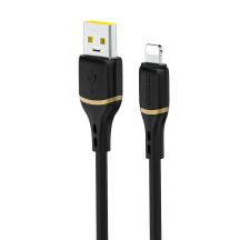Dudao L25L 30W USB-A - Lightning Kabel mit weichem Silikongeflecht , 1 m, Schwarz