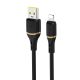 Dudao L25L 30W USB-A - Lightning Kabel mit weichem Silikongeflecht , 1 m, Schwarz