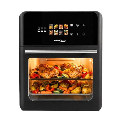 9. GREENBLUE FETTFREIE HEISSLUFTFRITTEUSE, LEISTUNGSSTARK 1800 W, FASSUNGSVERMÖGEN 10 L, 8 PROGRAMME, ZUBEHÖR, TIMER GB950
