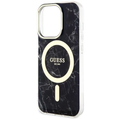 6. Guess GUHMP14LPCUMAK iPhone 14 Pro 6.1" schwarz/schwarz Hardcase Marble MagSafe