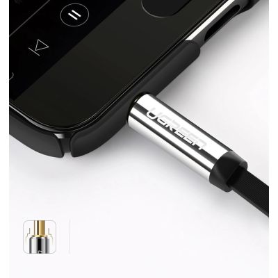 10. Ugreen Flachkabel AUX Audiokabel 3,5 mm Miniklinke 1m Silber (10597)