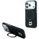 Karl Lagerfeld mit Ringständer 360 Choupette Head Pin MagSafe Hülle für iPhone 18 Pro / 17 Pro - Schwarz