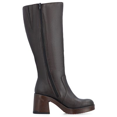 2. Gefütterte braune Damen-Ankle-Boots mit Blockabsatz, Rieker 58090-25