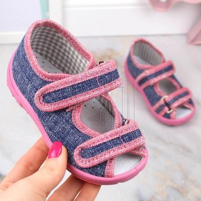 8. Hausschuhe Nazo Jr TEX4B in Marineblau und Rosa 