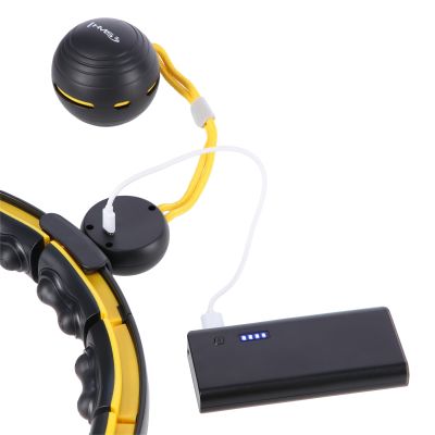 6. HHM21 HULA HOP SCHWARZ/GELB MIT MAGNETEN, TPE-SCHUTZ UND GEWICHT + HMS-ZÄHLER