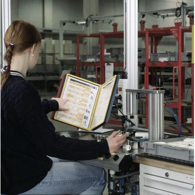 6. Robuster VARIO Drehbinder für Schreibtische, Hochformat, A4