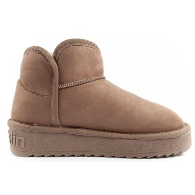 4. D.Franklin Damen Winter Schneestiefel Modische Fell gefütterte Braune Stiefeletten