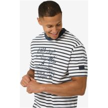 Herren-T-Shirt SUPER.NATURAL M Stripe Cote D'Azur Bio J Tee, weiß
