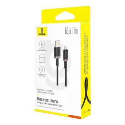 6. Baseus Dura USB-Typ-C-Kabel 60W 1m (Schwarz-Gold)