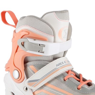 9. NILS Extreme NH18190 2-in-1 Rollschuhe, weiß und pink, Größe L (39–43), mit austauschbarer Hockey-Kufe