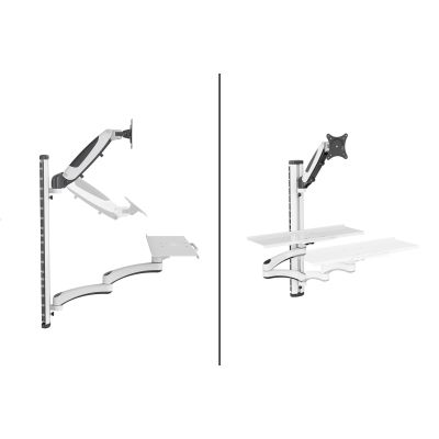 9. Einzelner Wandarm 1xLCD + Tastatur, max. 32" und 8 kg, 360° Neigung und Drehung (PIVOT)