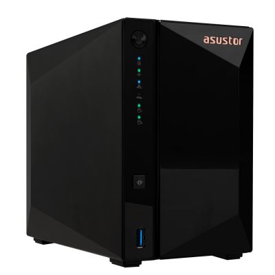 8. NAS Asustor AS3302T v2; Turm; 2x (3,5-Zoll-SATA-Festplatte/2,5-Zoll-SSD); Realtek RTD1619B, 2 GB DDR4, 1x 2,5 GbE, 3x USB 3.2