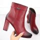 Damen-Stiefeletten mit Blockabsatz, warm gefüttert, rot M.Daszyński AF125-22