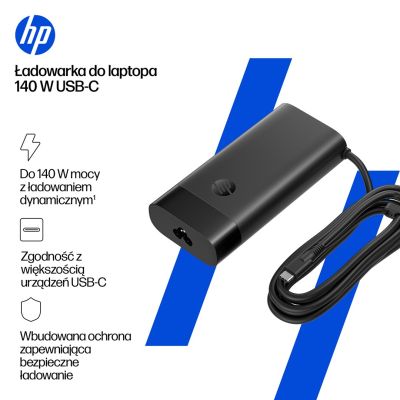 13. HP 140W Laptop-Ladegerät USB-C Netzteil Schwarz B7NM4AA