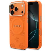 Guess Peony Hot Stamp MagSafe Hülle für iPhone 17 Pro - Orange