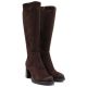4. Damenstiefel aus braunem Veloursleder mit Absatz Potocki SZ12849