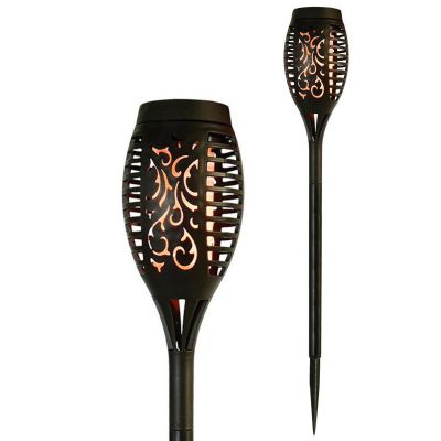 4. Solar-Taschenlampe mit tanzenden Flammen, 12 SMD-LEDs, 7 x 7 x 50 cm