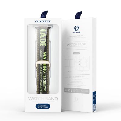 5. Dux Ducis Strap (Outdoor-Version) Apple Watch Ultra Strap, SE, 9, 8, 7, 6, 5, 4, 3, 2, 1 (49, 45, 44, 42 mm) Nylonband-Armband Schwarz/Grün