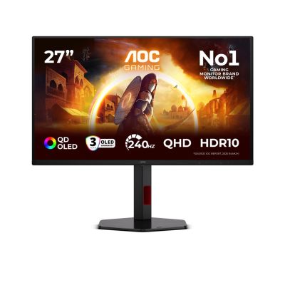 32. AOC G4 Q27G4ZDR Computermonitor 67,3 cm (26,5") 2560 x 1440 px Quad HD QD-OLED Schwarz, Rot