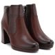 4. Damen-Ankle-Boots mit Blockabsatz und Plateau, gefüttert, dunkelbraun, M.Daszyński AF125B-1