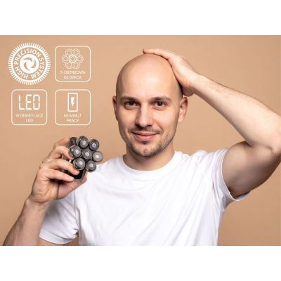 9. ELDOM G61 5W 7-Klingen-Rasierer, 60 Min. Laufzeit + Trimmer + Haartrockneraufsatz IPX6