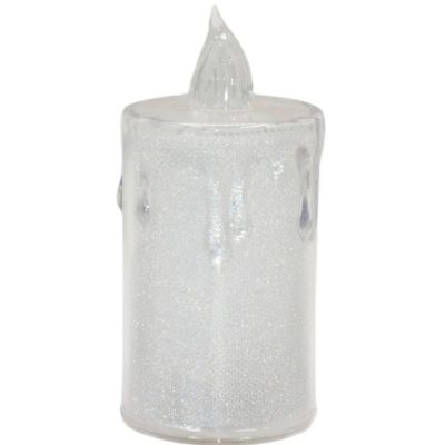 24. Dekorative Kerzen, 3 Stück, transparent, warmweiß, 1 LED