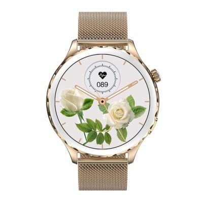 2. Rubicon RNCF02-2 Damen-Smartwatch Gold + Rosa Armband