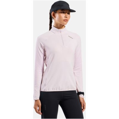Damen-Sweatshirt mit Stehkragen Odlo ZEROWEIGHT WARM Mid Layer 1/2 Zip, rosa