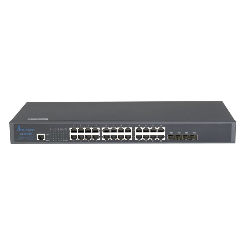 4. Extralink Switch Chiron 24x RJ45 1000Mb/s, 4x SFP+, L3, verwaltet