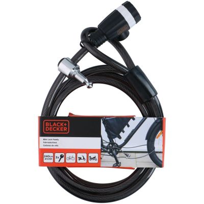 15. Fahrradschloss mit Kabelschloss 10x2400MM Familie Black+Decker