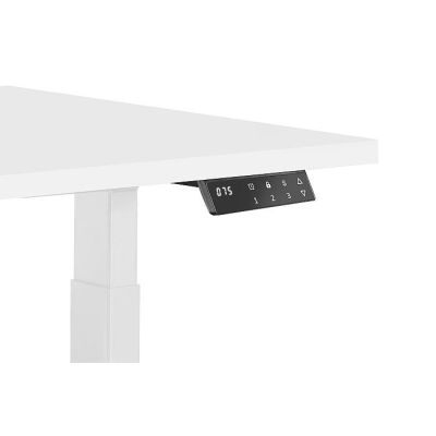 2. Schreibtisch/Tisch mit verstellbarer Höhe UNIQUE ACTIVE I 14-C103W-W-160-YZ-02, weißes Gestell und weiße Tischplatte, 160 x 70 cm