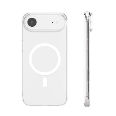 8. Puro Lite Mag TPU+PC Hülle kompatibel mit MagSafe für iPhone 17 Air - Transparent mit weißem Ring