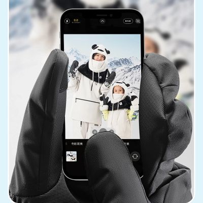 3. Qunature Skihandschuhe in voller Länge, Größe L – Schwarz