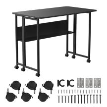 Klappbarer Schreibtisch Maclean, schwarz, mobil, 100 x 58 cm, max. 50 kg, MC-126 B