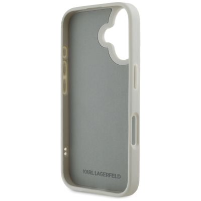 7. Karl Lagerfeld HC 3D Rubber Double Heads iPhone 16 Hülle - Beige