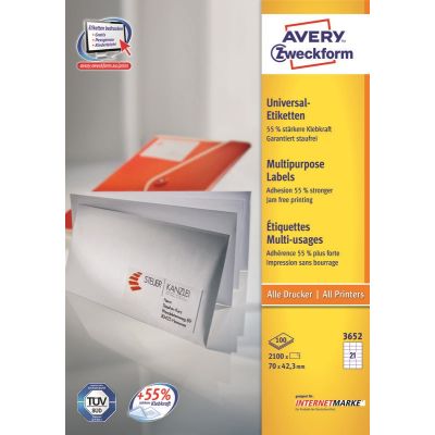Avery 3652Z Selbstklebende Etiketten Rechteckig Weiß 2100 Stück.