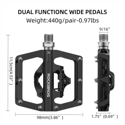 5. Rockbros PD15-BK Fahrradpedalset aus Aluminiumlegierung – Schwarz