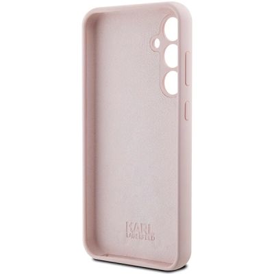 7. Karl Lagerfeld Choupette Metal Pin-Hülle aus Silikon für Samsung Galaxy S23 FE – Rosa