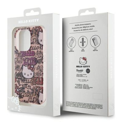 8. Hello Kitty IML Tags Graffiti-Hülle für iPhone 13 Pro / 13 – Rosa