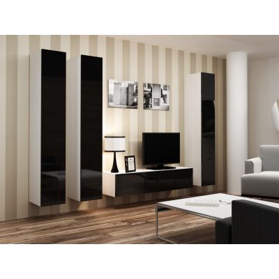 6. TV-Schrank VIGO '140' 30/140/40 weiß/schwarz glänzend