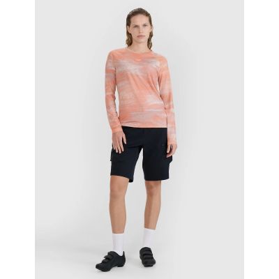 3. Schnelltrocknendes Damen-Radsport-Longsleeve 4F 4FWSS25TFLOF344-70A