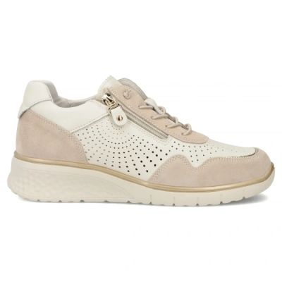 2. Damen-Sneaker aus Leder mit luftiger Keilsohle, beige, Filippo DP7605