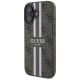 10. Guess 4G Printed Stripes MagSafe-Hülle für iPhone 16 – braun