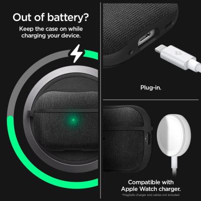 12. Spigen Urban Fit Hülle für Apple AirPods Pro 1/2 – Schwarz