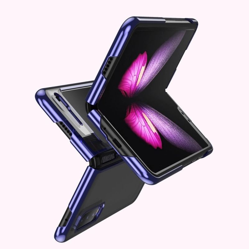 7. Plating Case hard case Electroplating frame Handyhülle Schutzhülle für Samsung Galaxy Fold blau