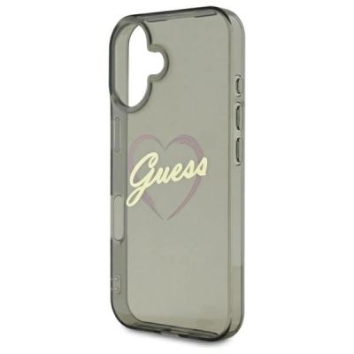 6. Guess IML Herzhülle für iPhone 16 Plus – Schwarz