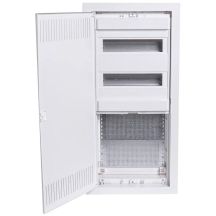 Unterputz-Installations- und Multimediagehäuse aus Kunststoff, 2 Reihen, 24 Module + 3-reihige Montageplatte Noark PMF-C 60-2